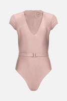 The Plunge Silhouette Swimsuit in Pink Sand thumbnail