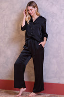Organic Peace Silk Pajama Set in Black thumbnail