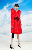 Emily faux fur Coat in Rouge thumbnail