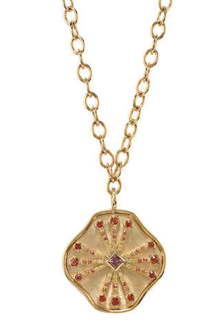 Guiding Light Necklace in 14K Yellow Gold with Multicolored Sapphires