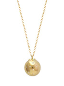 Letter C Signature Sphere Orb Necklace in 18k Yellow Gold with Diamonds and Red Enamel thumbnail