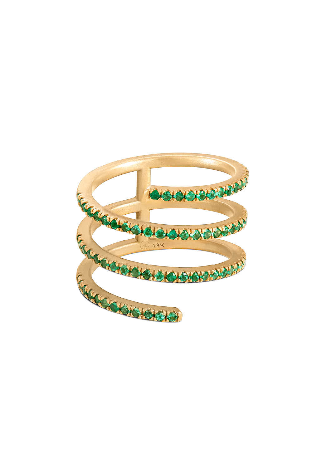 Sandy Leong Emerald Coil Ring