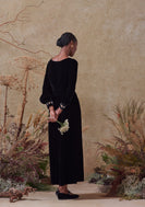 Anna Midi Dress Black Velvet thumbnail