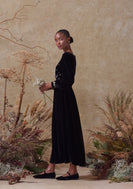 Anna Midi Dress Black Velvet thumbnail