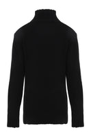 TURTLE NECK LETTER SWEATER IN BLACK thumbnail