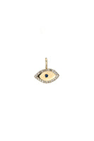 Petite Gold, Diamonds & Sapphire Evil Eye Charm thumbnail