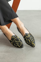Gold Curvilinear Black Loafer thumbnail