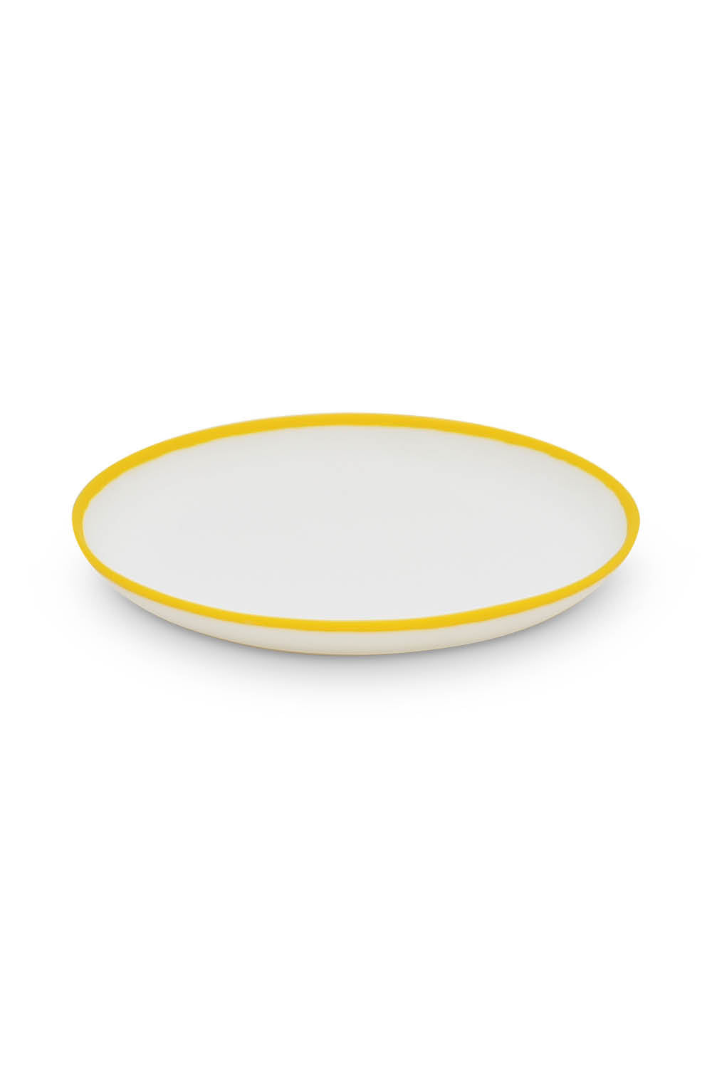 LIGNE Large Plate in White With Sunshine Yellow Rim