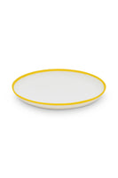 LIGNE Large Plate in White With Sunshine Yellow Rim thumbnail