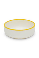 LIGNE Medium Bowl in White With Sunshine Yellow Rim thumbnail