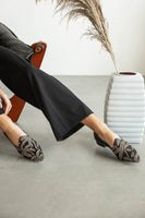 Beige Abstract Palms Black Loafer thumbnail