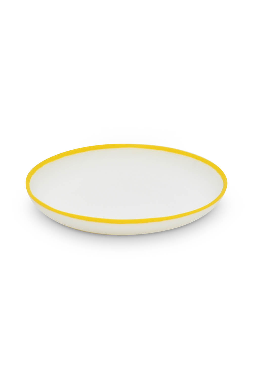 LIGNE Medium Plate in White With Sunshine Yellow Rim