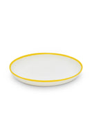 LIGNE Medium Plate in White With Sunshine Yellow Rim thumbnail