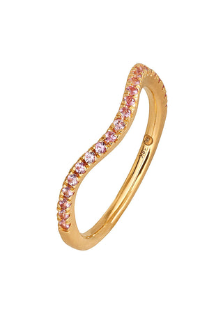 Pink Sapphire Wave Stack Ring