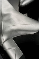 Almasi Silver Vegan Apple Leather Boots thumbnail