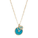 Turquoise, Gold & Diamond Charms Necklace Set thumbnail
