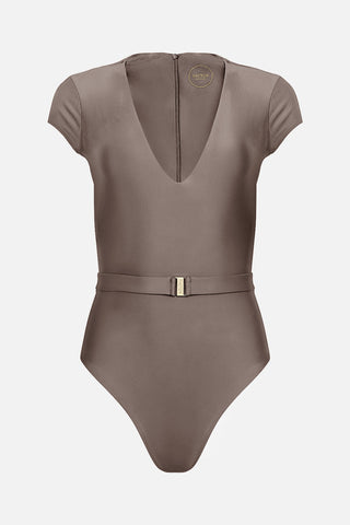 The Plunge Silhouette Swimsuit in Coconut