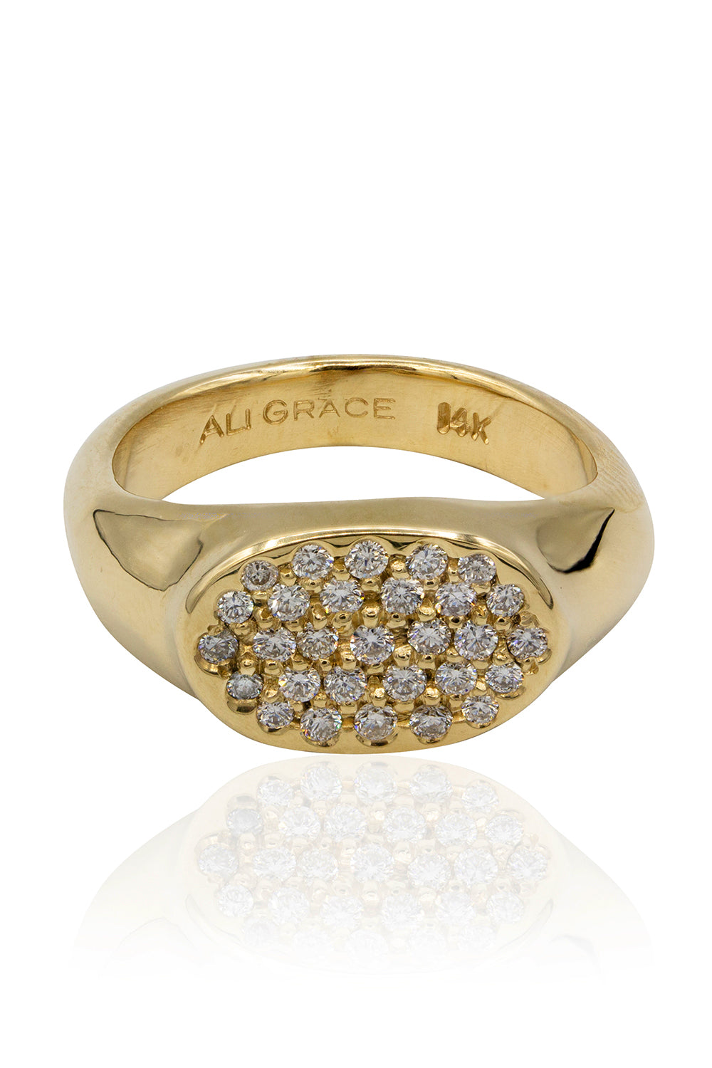 14k Gold Pave Diamond Signet Ring | Wedding Bands & Co.