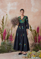 Frangipani Dress Black with Multi thumbnail