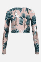 The Crop Plunge Silhouette Bikini Top in Pink Sand Heron thumbnail