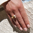 gold, ring, pearl, gift, chunky ring thumbnail