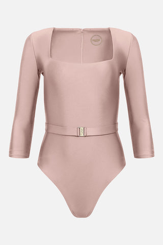 The Square Silhouette Swimsuit in Pink Sand