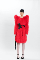 Emily faux fur Coat in Rouge thumbnail