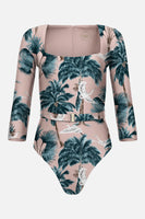 The Square Silhouette Swimsuit in Pink Sand Heron thumbnail