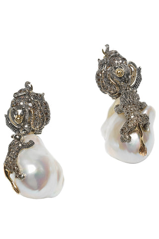Animal Earrings With Baroque Pearls