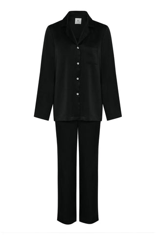 Organic Peace Silk Pajama Set in Black