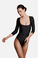 The Square Silhouette Swimsuit in Onyx thumbnail