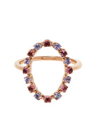 Full Circle Ring In 14K Rose Gold with Purple Tanzanites & Rhodolite thumbnail