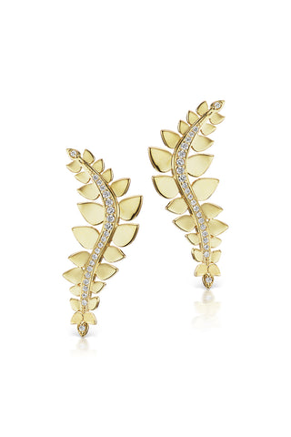 Leaf Climbers in Yellow Gold