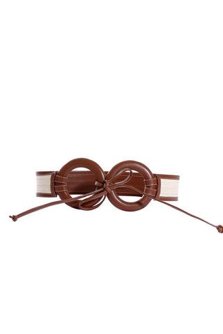 Zenú Belt in Leather and Caña Flecha in Tan