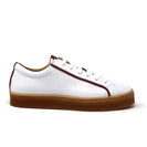 Sylven White/Scarlet vegan apple leather sneakers thumbnail