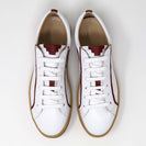Sylven White/Scarlet vegan apple leather sneakers - top shot thumbnail
