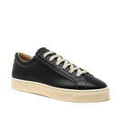 Sylven Mel Black/Oat vegan apple leather sneakers - one shoe shown sideways thumbnail