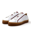 Sylven White/Scarlet vegan apple leather sneakers - another side shot thumbnail