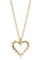 Open Heart Yellow Gold Necklace with White Diamonds thumbnail