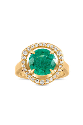 Sandy Leong Emerald Halo Ring