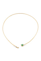 Sandy Leong Emerald and Diamond Open Collar Necklace thumbnail