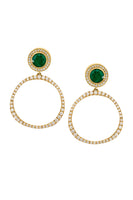 Sandy Leong Petite Pave Origin Hoops with Emerald and Diamond Studs thumbnail