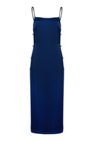 Odysee Silk Maxi Dress Navy Blue thumbnail