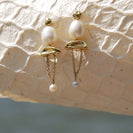 earrings, pearl, gold, jewelry thumbnail