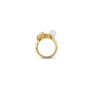gold, ring, pearl, gift, chunky ring thumbnail
