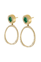 Sandy Leong Petite Pave Origin Hoops with Emerald and Diamond Studs thumbnail