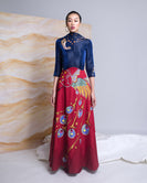 TinyInk-Fallwinter16-red-blue-hand-painted-phoenix-dada-gown thumbnail