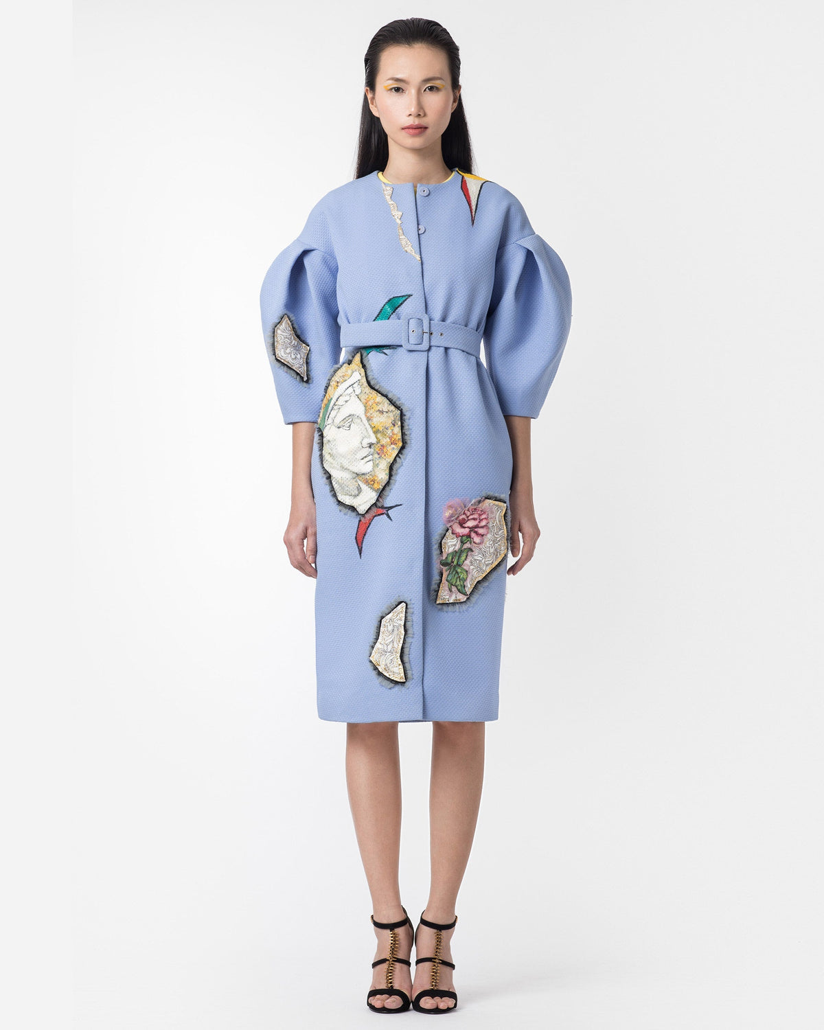 TinyInk-Spring-Summer18-sky-blue-hand-painted-surrealism-voluminous-sleeve-trench-coat