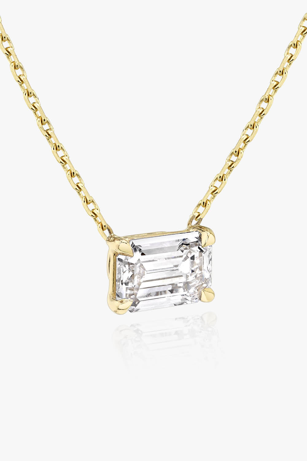 Dainty 0.33 Carat Emerald Cut Single Diamond Classic Stud Pendant Neck –  shygems.com