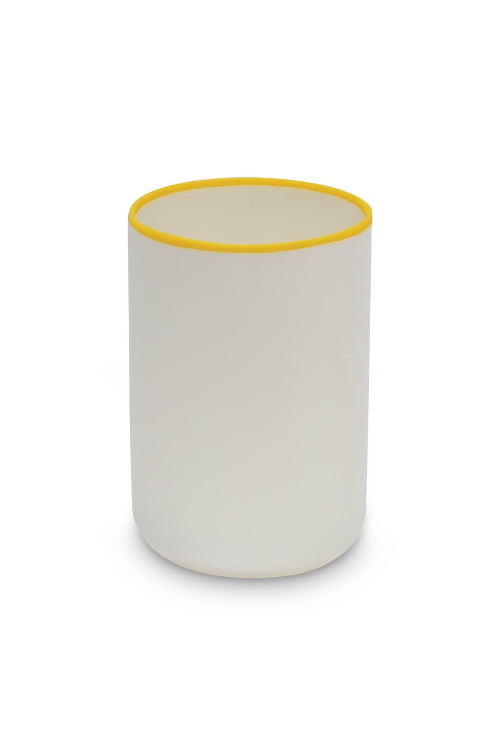 LIGNE Champagne Cooler in White With Sunshine Yellow Rim